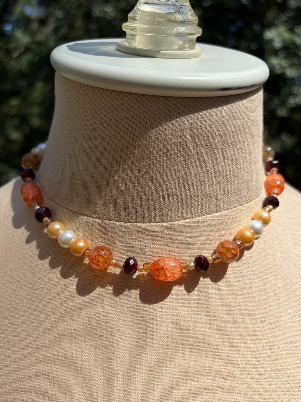 N11 Fall Colors Chunky Beaded Adjustable Necklace